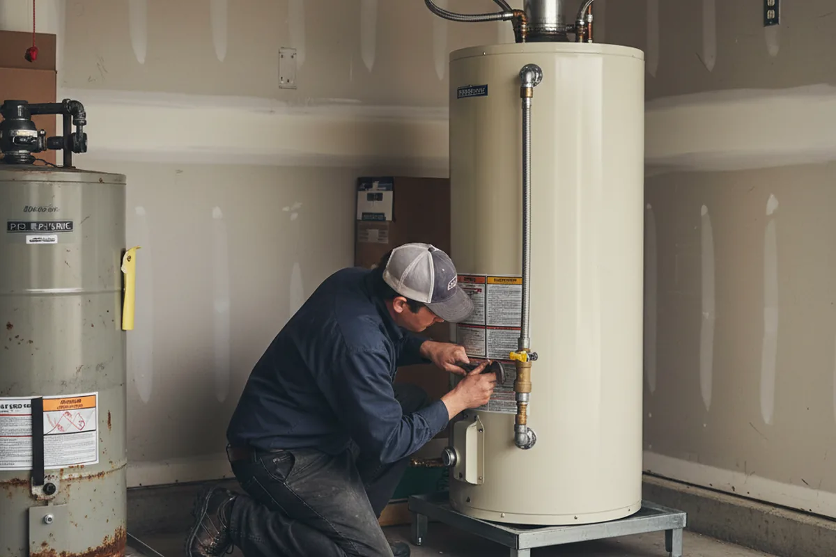 Water heater and shutoff valve replacement in Fiddletown