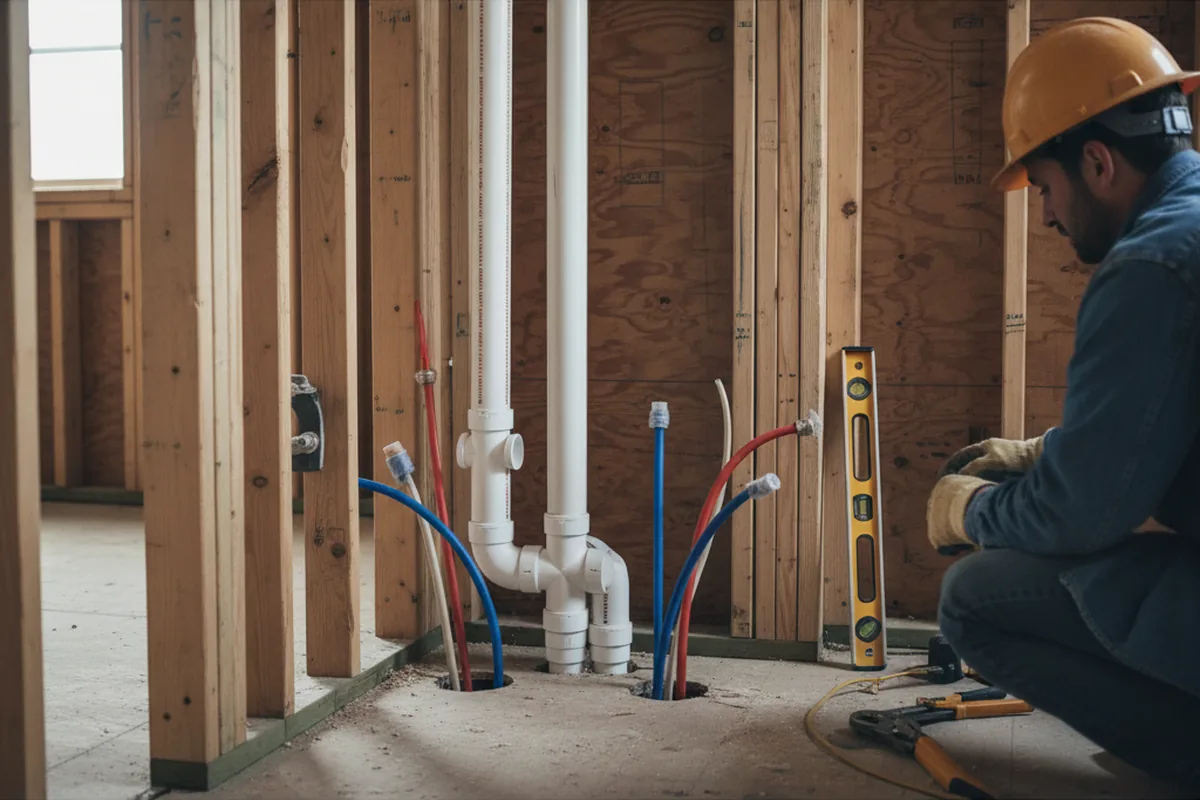 Drain and supply rough-in during Leak Detection in Fiddletown